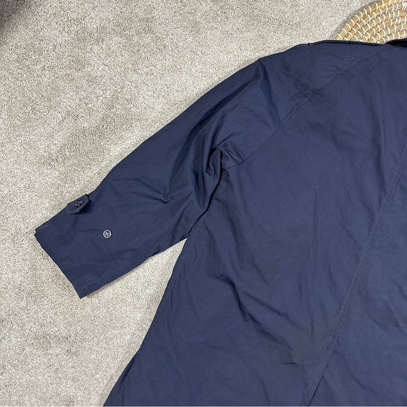 US Air Force All Weather Trench Coat Removable Sherpa Liner in Blue AF 1600 44S - Picture 8 of 16